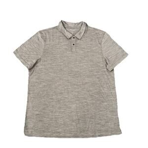 Huckberry Proof Polo Shirt Mens XL Brown 72 Hour Merino Wool Blend Golf Stretch